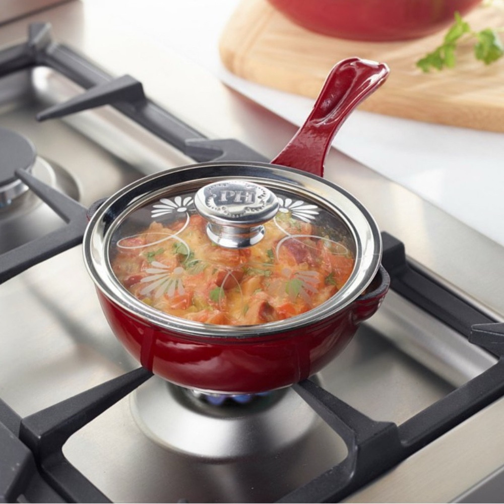 Stylish Red Saucepan with Glass Lid
 Princess house